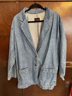 Vintage Sunbelt Sportswear Denim Blazer Jacket Size Medium